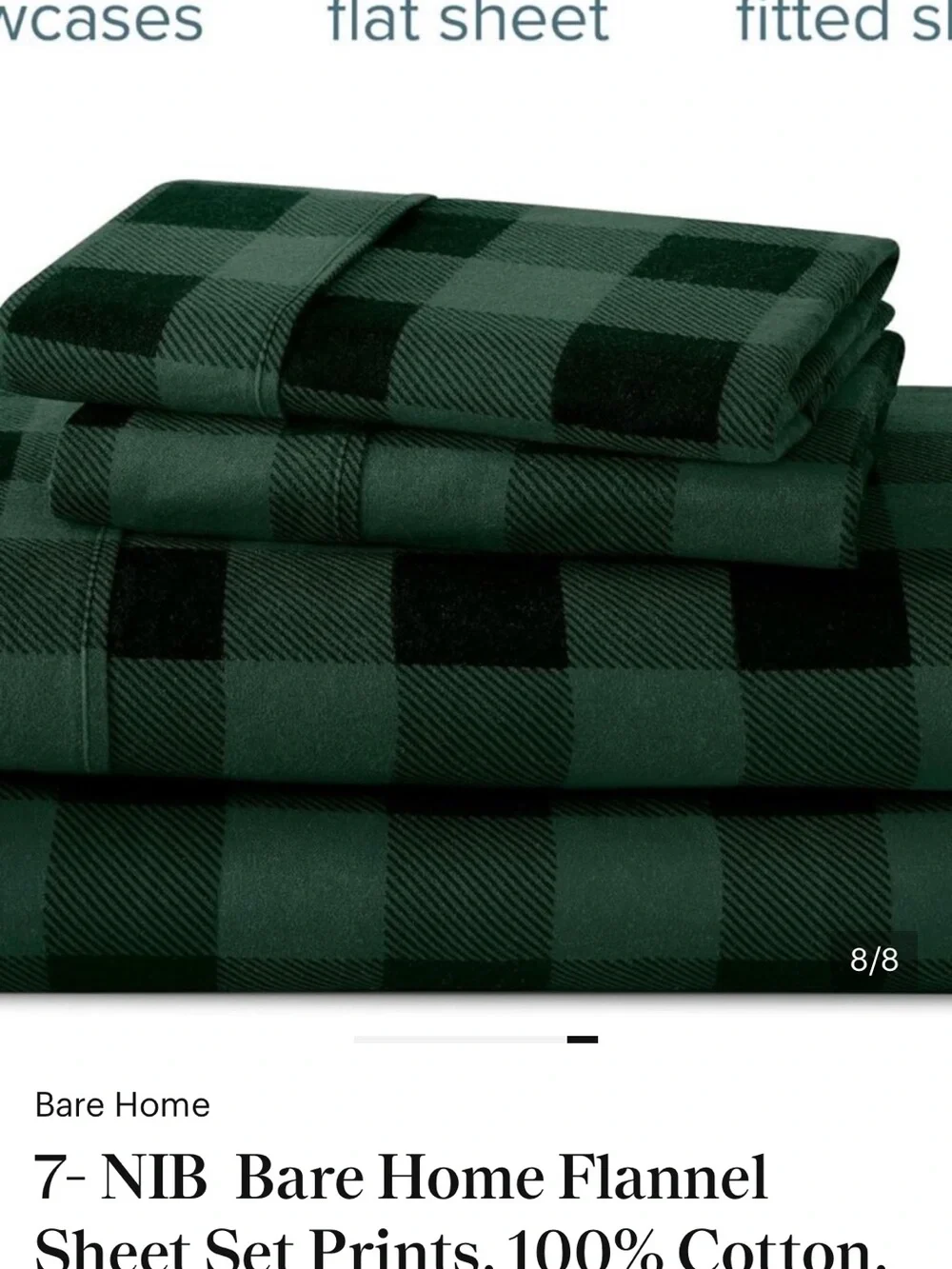 Bare Home Green Buffalo Plaid Flannel Sheet Set